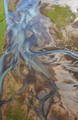 Flusslauf aus der Luft 