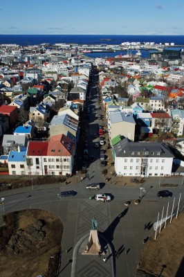 Blick von der Kathedrale Reykjaviks