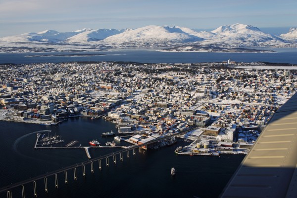 Tromsø von der Luft aus gesehen 