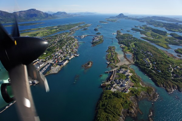 Brønnøysund aus der Luft        