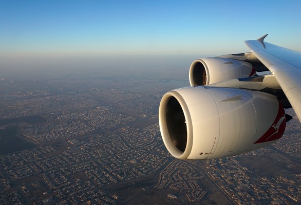Augen auf die Triebwerke der Qantas A380    